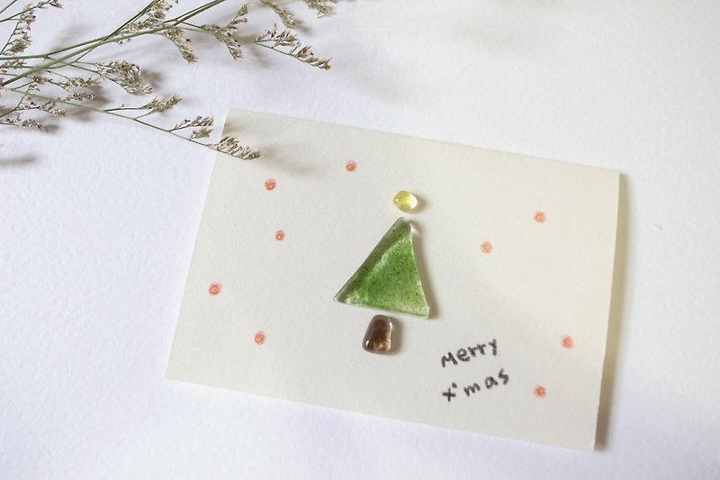 Highlight also | Christmas tree glass small card / Christmas card - การ์ด/โปสการ์ด - กระดาษ สีเขียว