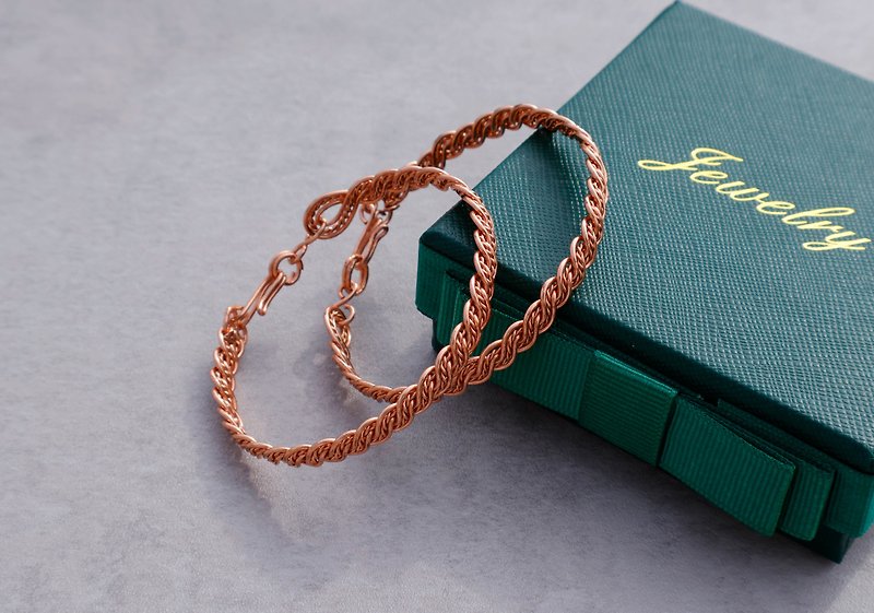 [Customized] Bohemian style bracelet | hand-woven | Bronze| bracelet | unique gift - Bracelets - Copper & Brass Orange