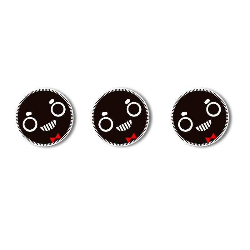1212 Fun design funny everywhere stickers waterproof stickers - black hair ball - สติกเกอร์ - วัสดุกันนำ้ สีดำ