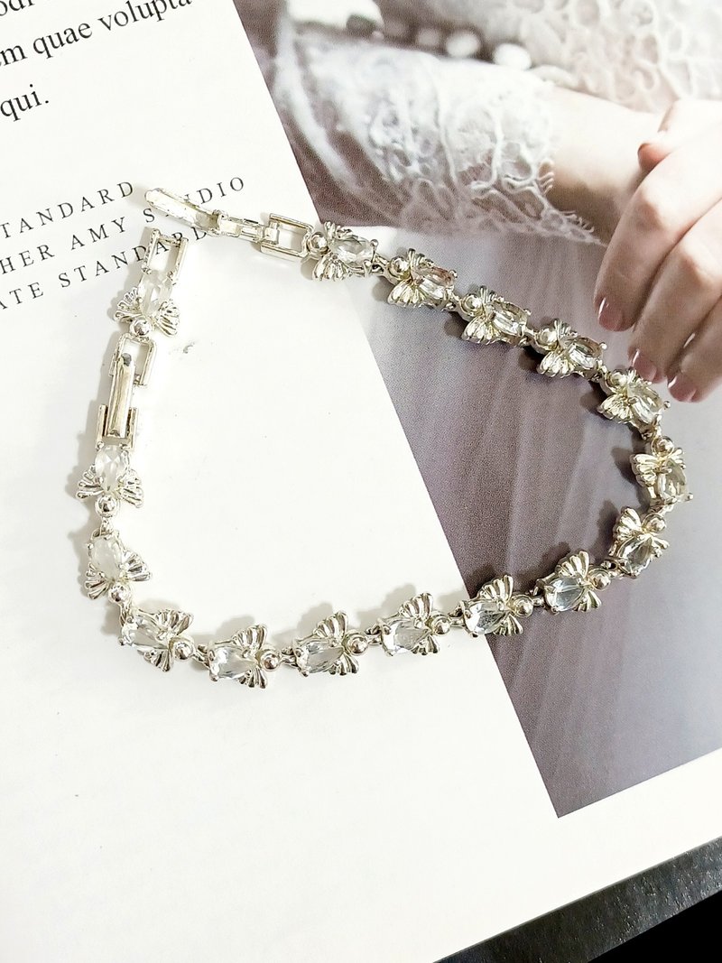 vintage jewelry  AVON  晶透萊茵天使 鍍銀手鍊 - 手鍊/手環 - 其他金屬 