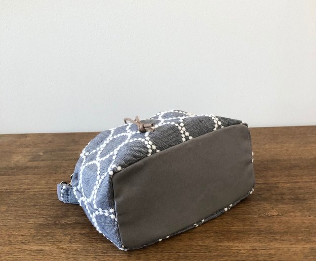 ハンドメイド　巾着バッグ　ミナペルホネン　タンバリン mina perhonen - ミナペルホネン タンバリン 丸底巾着バッグの