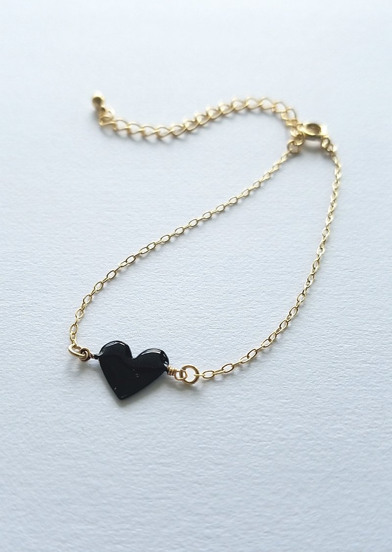 mini heart bracelet black - Bracelets - Resin Black