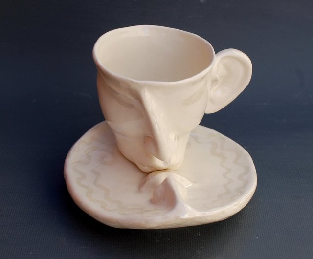 Unique Ceramic Kiss Espresso Cup Metal Face Coffee Cup - Temu