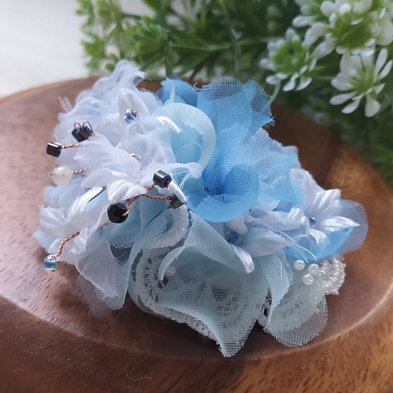 Flower language clip- forget-me-not (hair accessories/hair clips/can be customized as headbands or pins) - Hair Accessories - Polyester Blue
