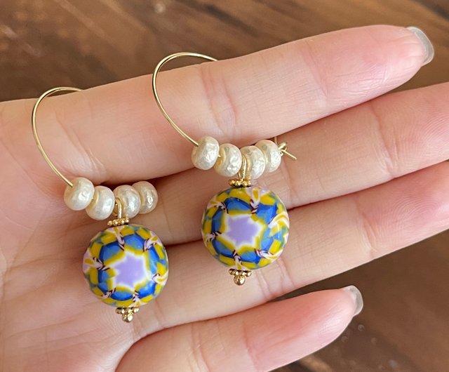 Handmade Clay Beaded Earrings