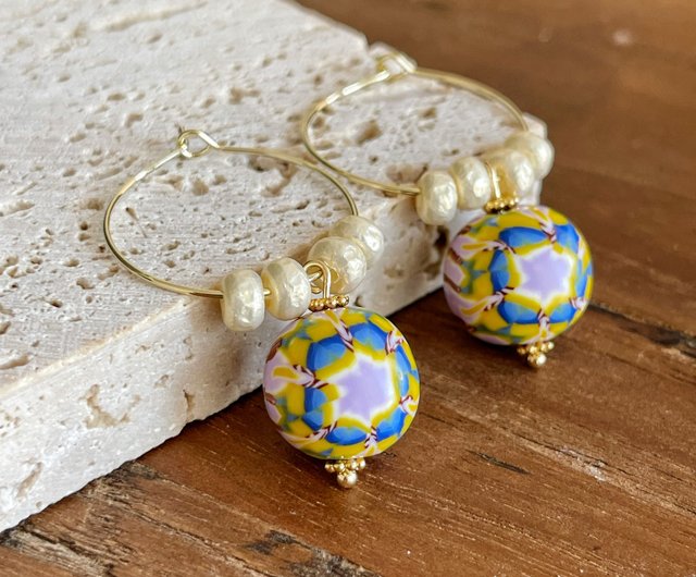 Handmade Clay Beaded Earrings