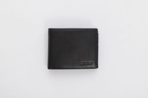 Lukbagstudio Lukbag Studio真皮短夾|平紋皮兩折短夾|經典黑【快速出貨】