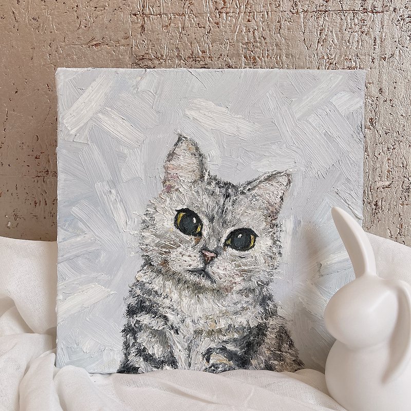 客製化寵物油畫 - 似顏繪/客製畫像 - 顏料 白色