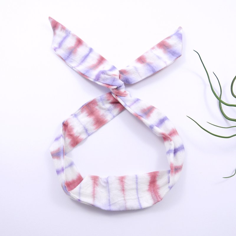 Tie dye/handmade/Headband [Cheshire cat] - Hair Accessories - Cotton & Hemp Red