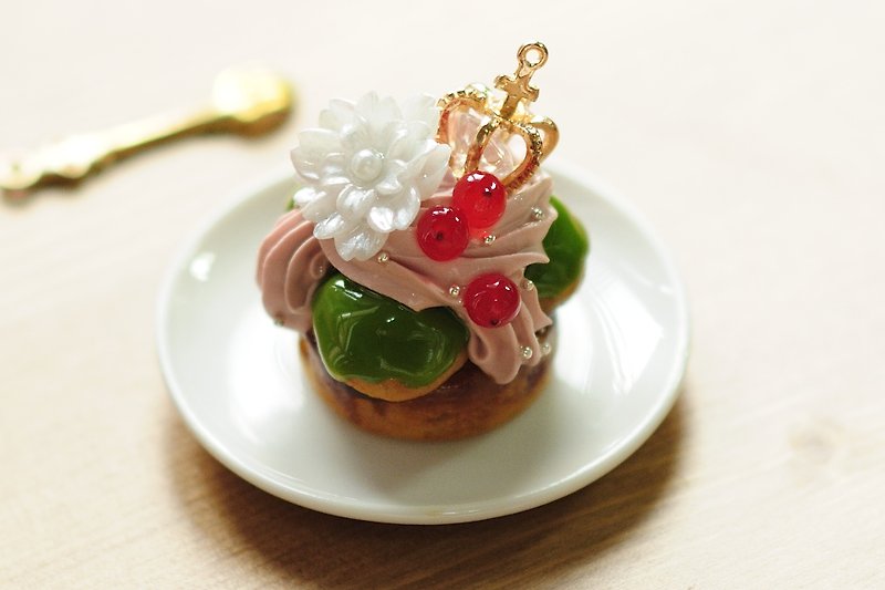 Sweet Dream☆Delicious San Dono Black Puff Tower-Matcha Gooseberry/Pure Ornaments/Wedding Gifts/Sisters Gifts/Birthday Gifts/Customized/Graduation Ceremony - ของวางตกแต่ง - ดินเหนียว สีเขียว