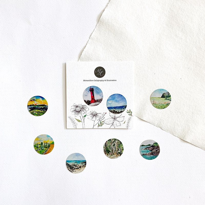 Mstandforc The Tiny Landscape - Korea Stickers  (8 pcs) - Stickers - Paper Multicolor