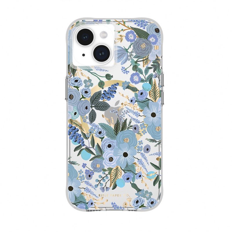 Rifle Paper Co.聯名款 iPhone 15系列防摔抗菌花園派對藍MagSafe - 手機殼/手機套 - 其他材質 