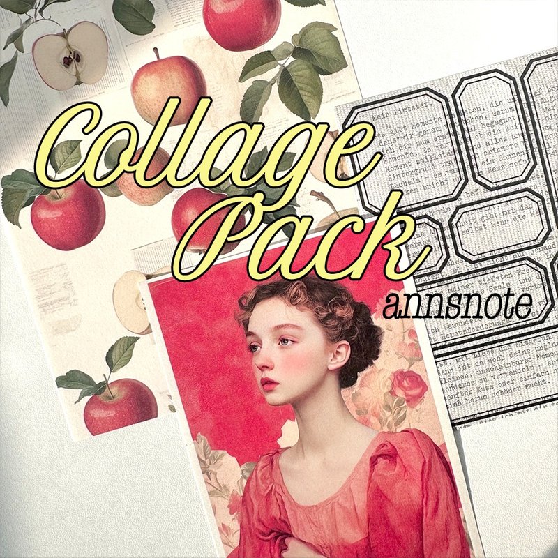 Collage Pack Season1 All-in-One Package Sticker + Paper MIX (anns note) vintage - 貼紙 - 紙 多色