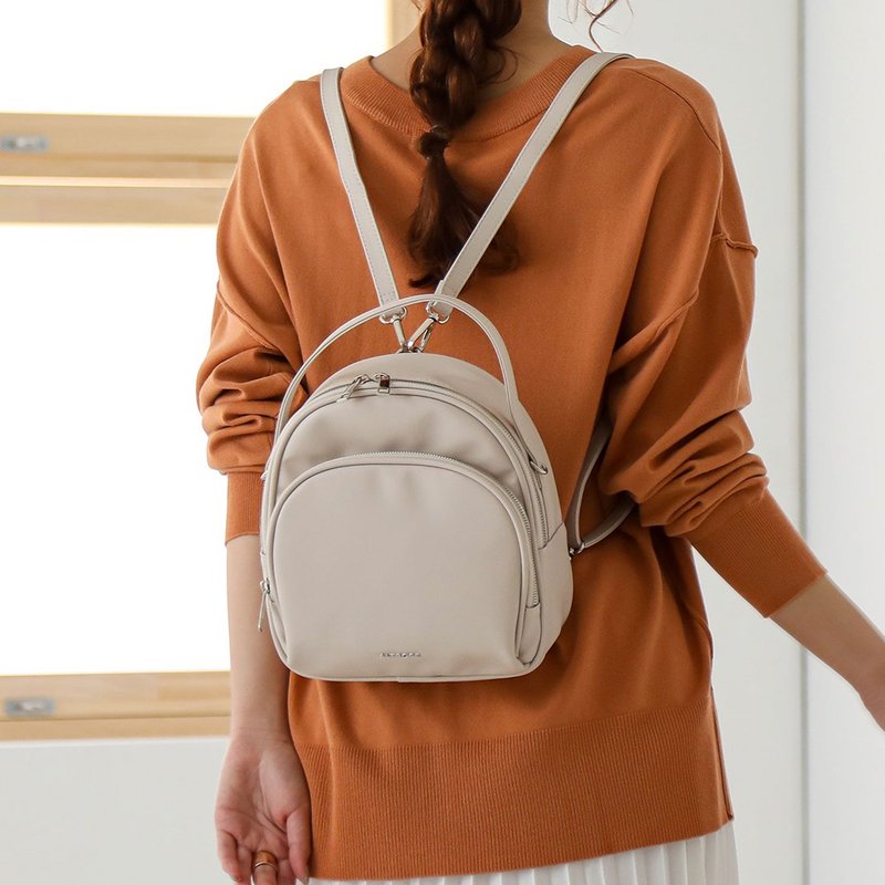 ALTROSE from Japan Mini Simple Ein 3ways Shoulder Backpack (Ivory) - Backpacks - Faux Leather White