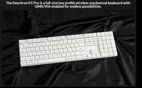 Zenox Keychron K5 Pro 可換軸 RGB 背光超薄無線自訂機械鍵盤 - 白色