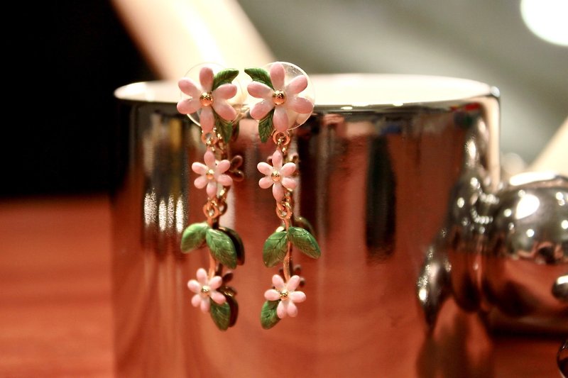 Copper & Brass Earrings & Clip-ons - Romantic Elf Flower Earrings/Earrings/ Clip-On~Flower Earring clip/ sliver needle