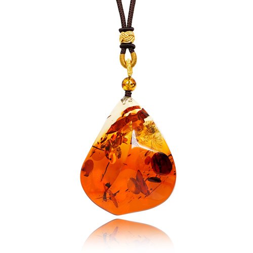 正佳珠寶 Gemsrich Jewelry 【正佳珠寶】蜜蠟琥珀 頂級高淨水花珀 31.9g 自然形角度吊墜