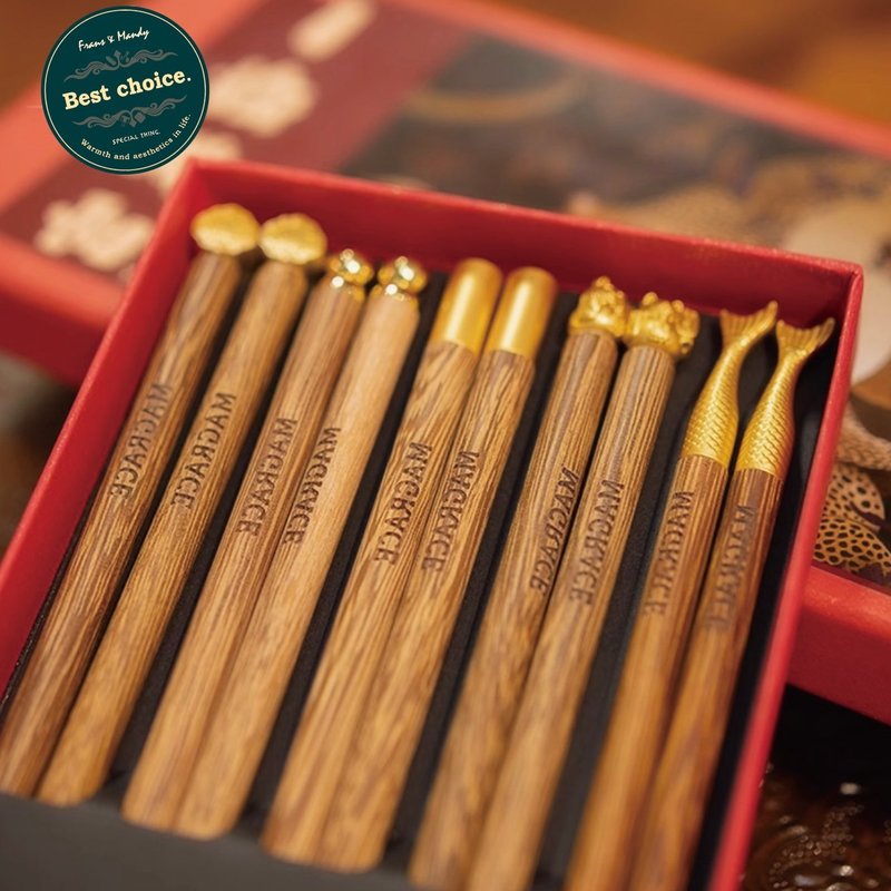 'Export French Chinese style log chopstick set gift box/no paint/no Wax/mildew-proof/5 pairs - Chopsticks - Wood 