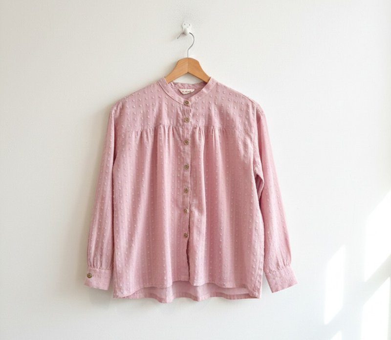 Long-sleeved shirt, pinkish-purple hue. - 女襯衫 - 棉．麻 紫色
