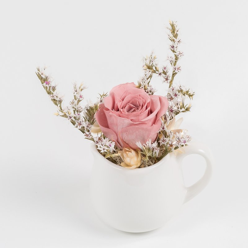 Kinki handmade lover does not wither mini potted flower rose snowflake ice cream Valentine's Day gift bouquet card - ตกแต่งต้นไม้ - พืช/ดอกไม้ สึชมพู