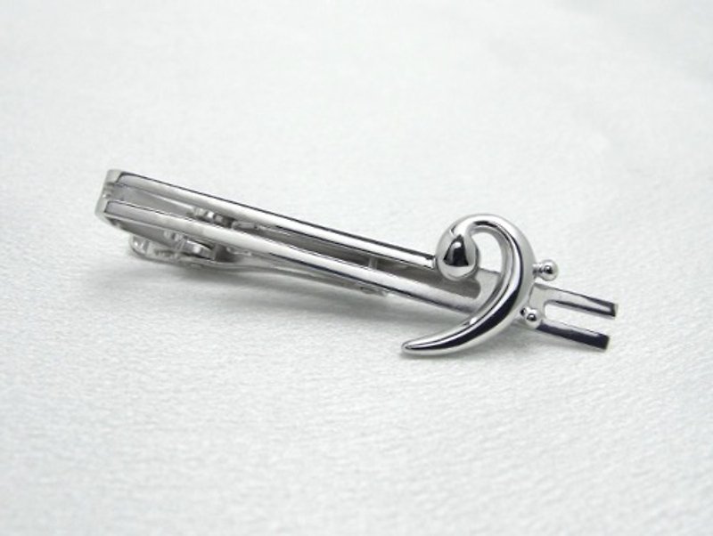 F clef tie clip - Brooches - Other Metals Silver