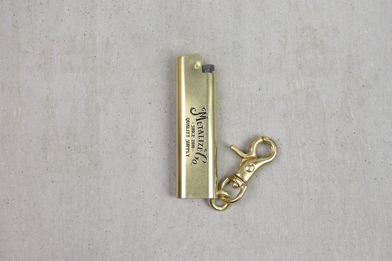 [METALIZE] Cricket / brass lighter set - hand-painted LOGO - Keychains - Copper & Brass 