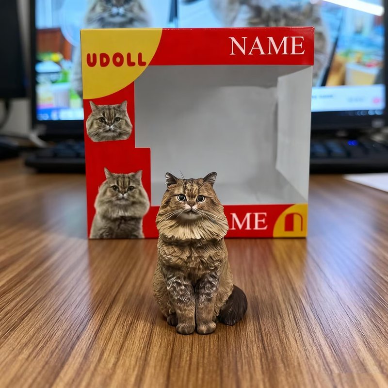 定製化貓咪 寵物 公仔 毛小孩 肖像畫 似顏繪 定製 紀念 禮物 148 - 公仔/玩偶 - 黏土 多色