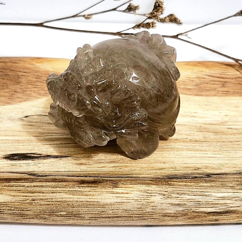 茶髮晶龍龜 - 擺飾/家飾品 - 水晶 咖啡色