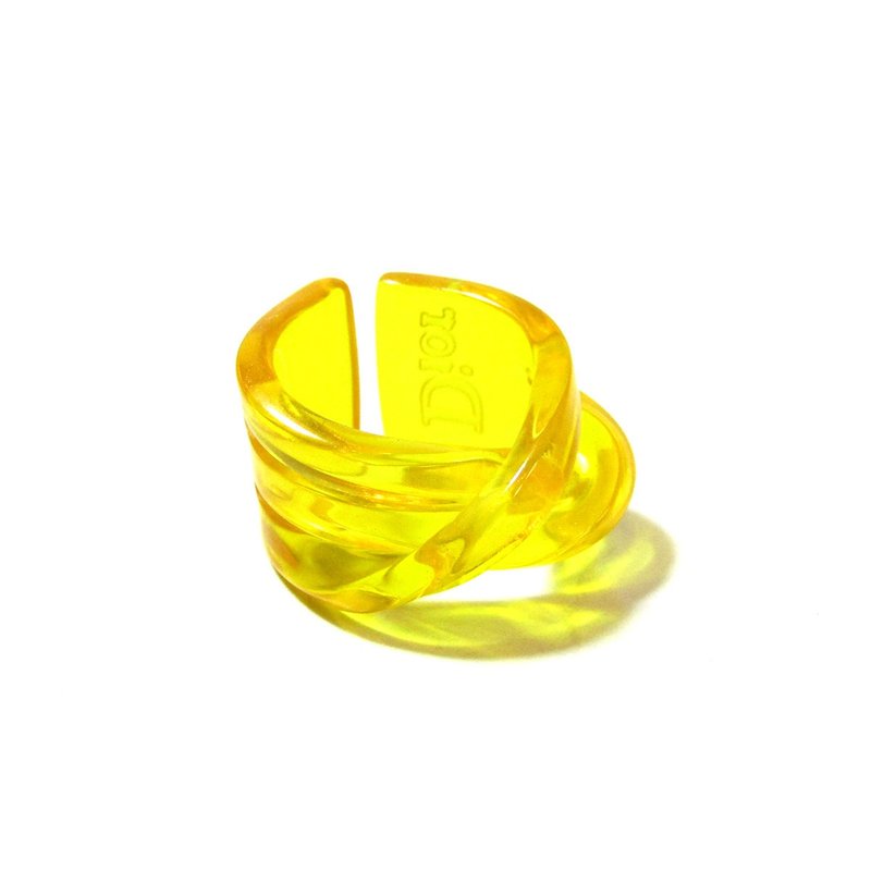 Christian Dior yellow plastic twist ring - แหวนทั่วไป - โลหะ สีเหลือง