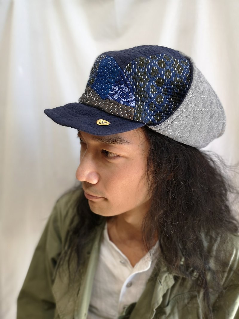 Fly High (indigo brim) - หมวก - ผ้าฝ้าย/ผ้าลินิน สีน้ำเงิน