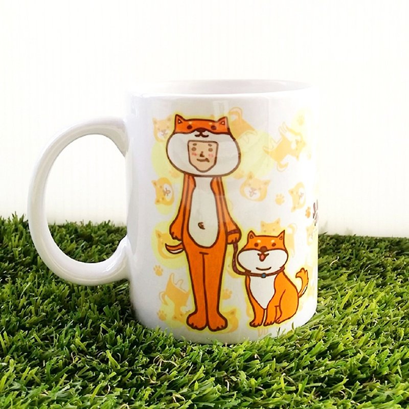 1212 Fun Design QQ Cute Mug-Shiba Inu Control - Mugs - Porcelain Orange