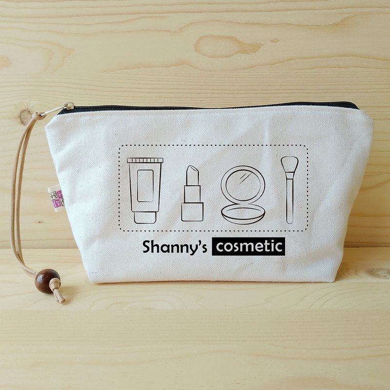 Customized | cosmetic bag - Toiletry Bags & Pouches - Cotton & Hemp White