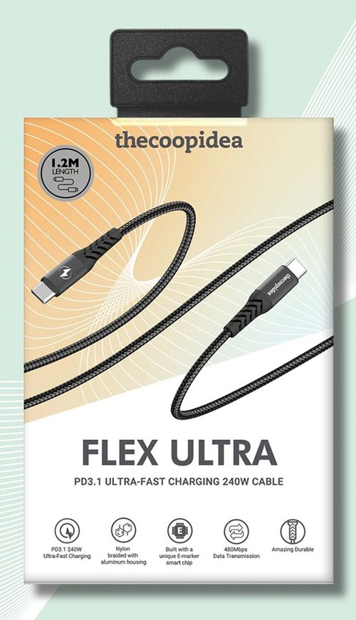 thecoopidea FlexUltra USB Type-C數據綫 高速傳輸240W手機快充電線120釐米