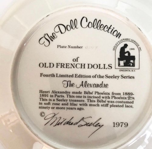 【シーリー社】 Old French Dolls 陶器絵画 1979年 Vintage Seeleys Ceramic Old French Dolls Collectible Plates