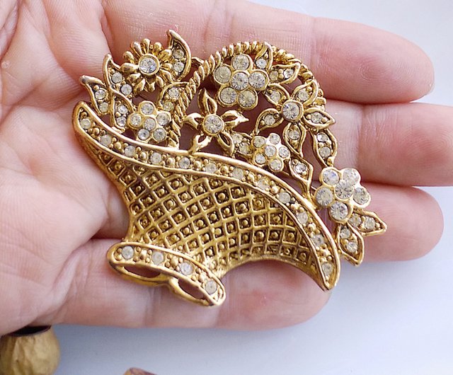 ウエスタンアンティークジュエリー】1928年ラインダイヤモンドフラワー