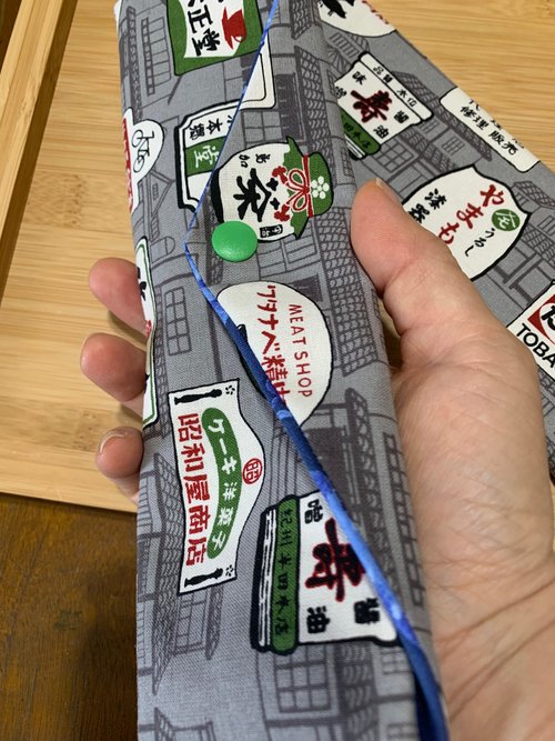winnie設計館 文青風環保純棉筷袋 ~ 昭和東京量販 耐看灰 日本 潮物 收納 手作