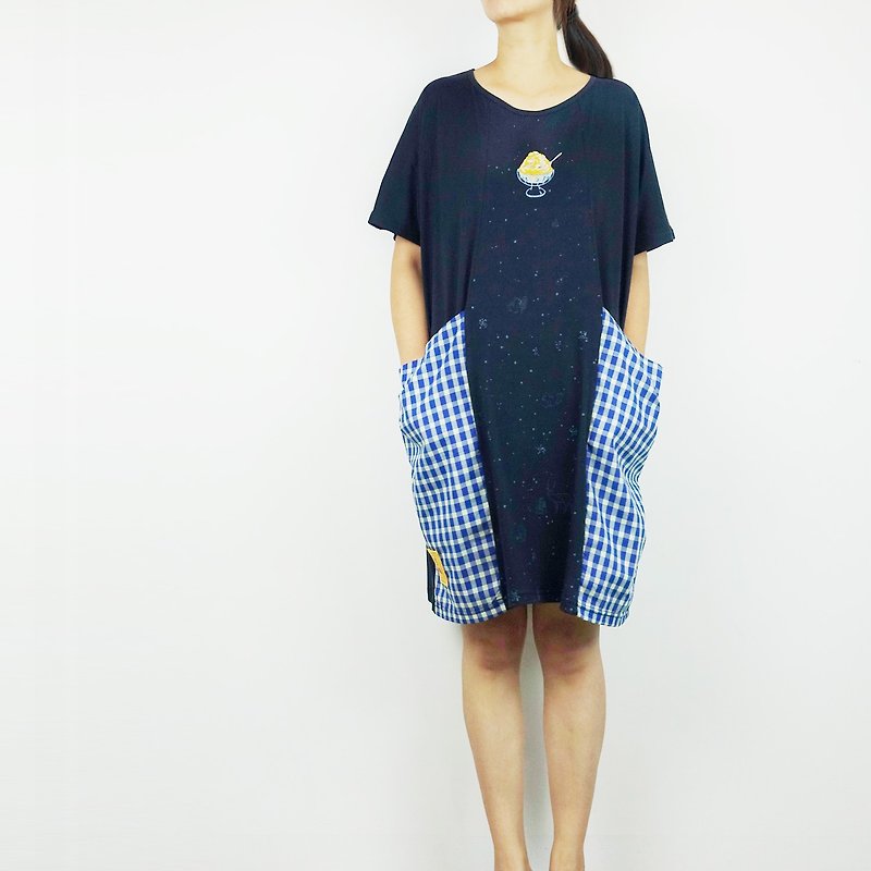 Urb. Mango Ice / Side Pocket Dress - One Piece Dresses - Cotton & Hemp Blue