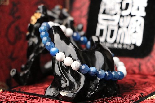 TIBUKKYO德榕藏品 原礦無染色藍晶石手珠 6mm 白松石 客製化串珠設計 手鍊手環 飾品