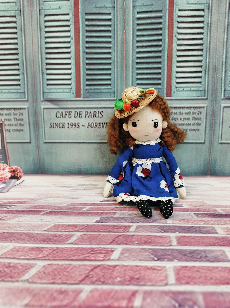 Handmade doll in curly hair - Stuffed Dolls & Figurines - Cotton & Hemp 
