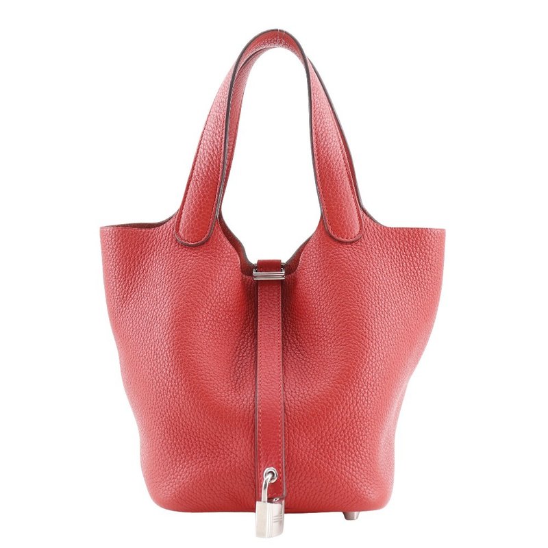 【日本直送】エルメス HERMES ピコタンロック18 PM ハンドバッグ トリヨンクレマンス ルージュトマト 赤/シルバー金具 Y レディース【中古】 - 手提包/手提袋 - 真皮 紅色