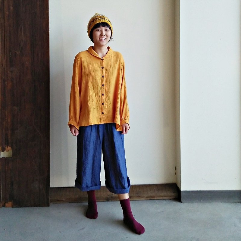 Feliz & Recap [elf T-shirts] cotton orange - เสื้อผู้หญิง - ผ้าฝ้าย/ผ้าลินิน สีส้ม