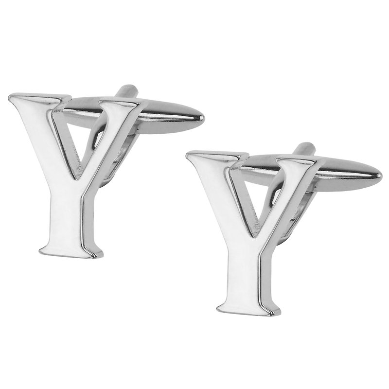 Initial Alphabet Y Cufflinks - Cuff Links - Other Metals Silver