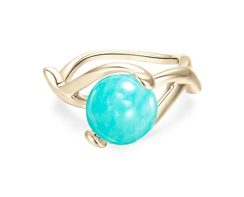 Majade Jewelry Design 天河石純銀戒指 綠松個性925銀飾 質感銀器 亞馬遜石守護石銀戒