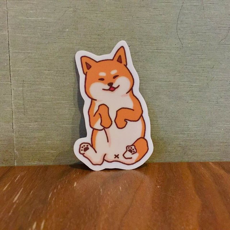 Shiba Inu daily turning belly small waterproof sticker SS0061 - Stickers - Paper Gold