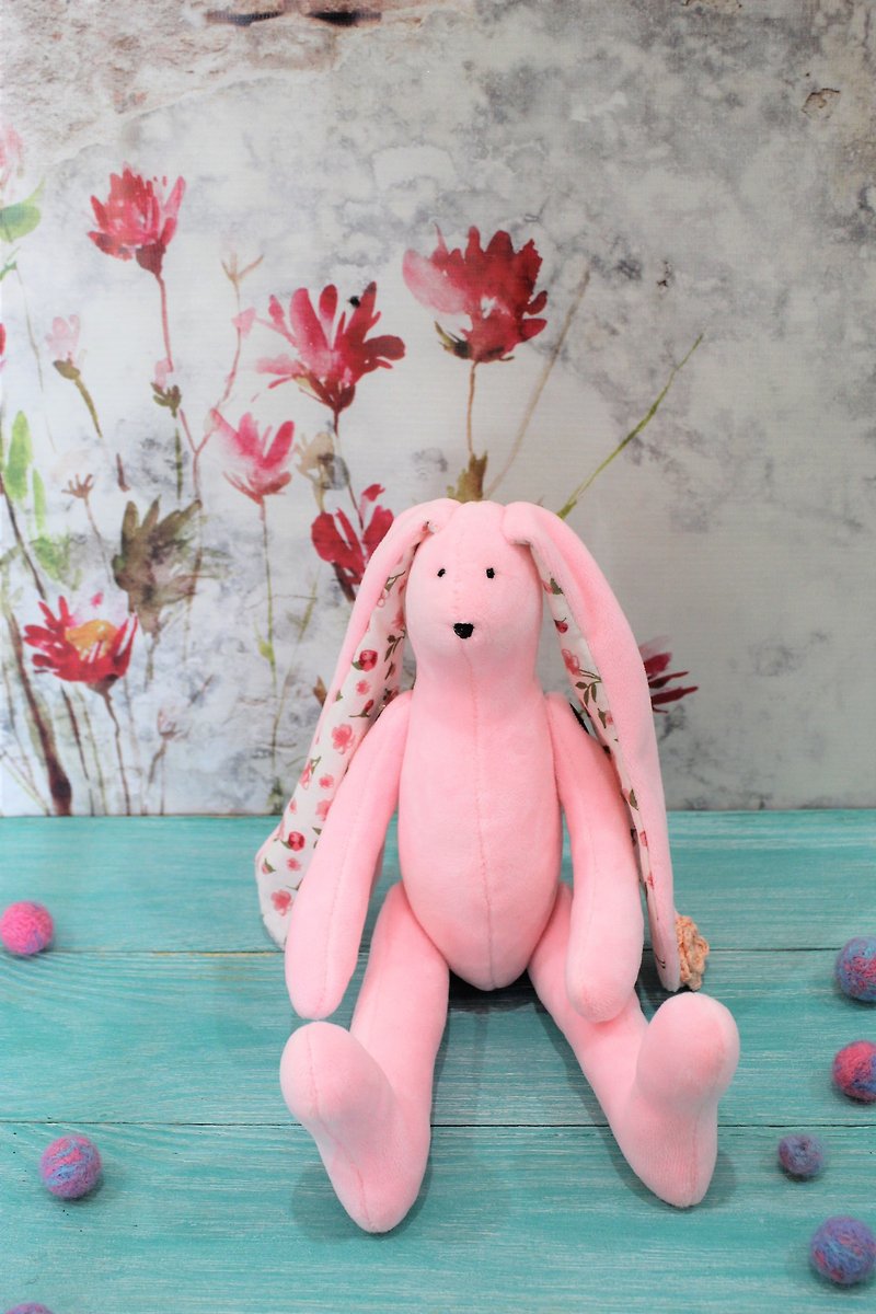 Plush rabbit - interior toy, gift for best friend, gift for child - 嬰幼兒玩具/毛公仔 - 環保材質 粉紅色