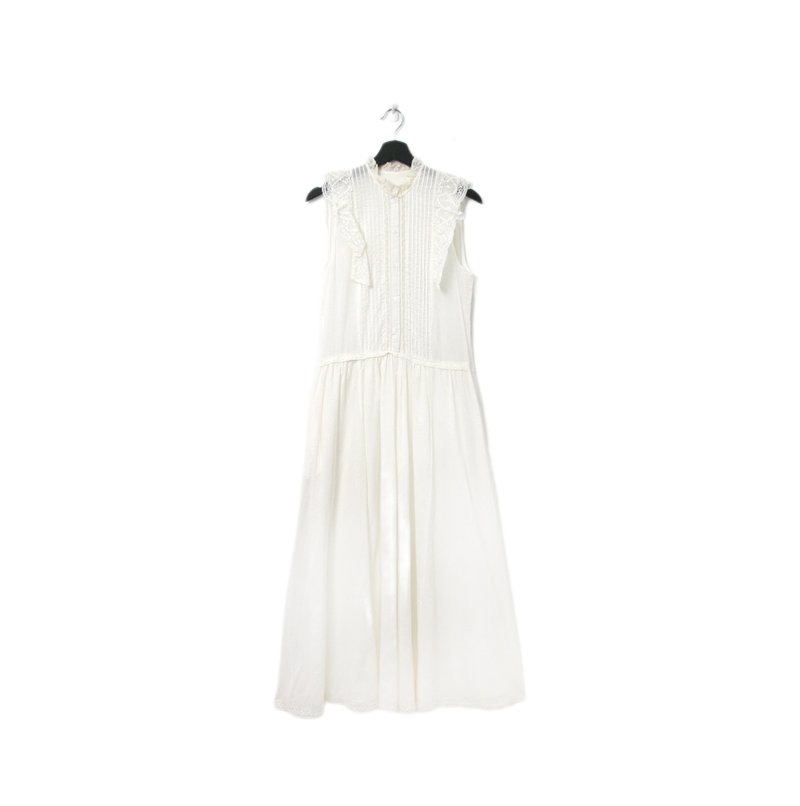 Back to Green-復古長洋裝 日系蕾絲 拼接Ls-43//vintage dress - 洋裝/連身裙 - 棉．麻 