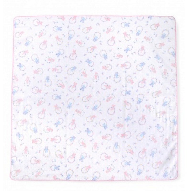 Japan Boribon oeuf two-layer gauze pink bear rabbit multi-functional gauze wrap - อื่นๆ - ผ้าฝ้าย/ผ้าลินิน ขาว