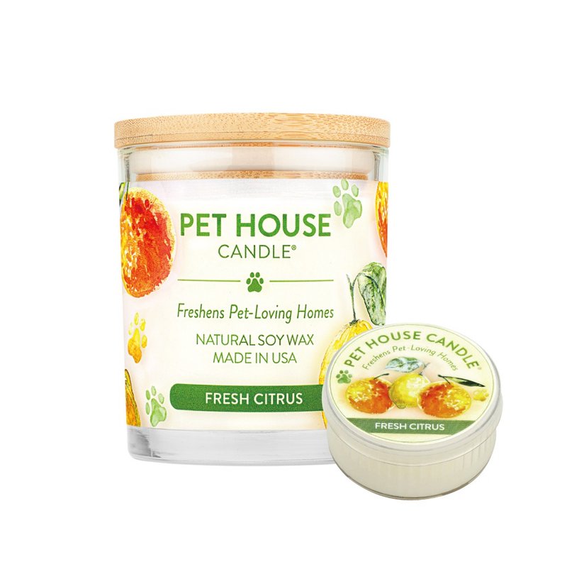 【美國PET HOUSE】室內除臭寵物香氛蠟燭-新鮮柑橘 - 香氛蠟燭/燭台 - 蠟 