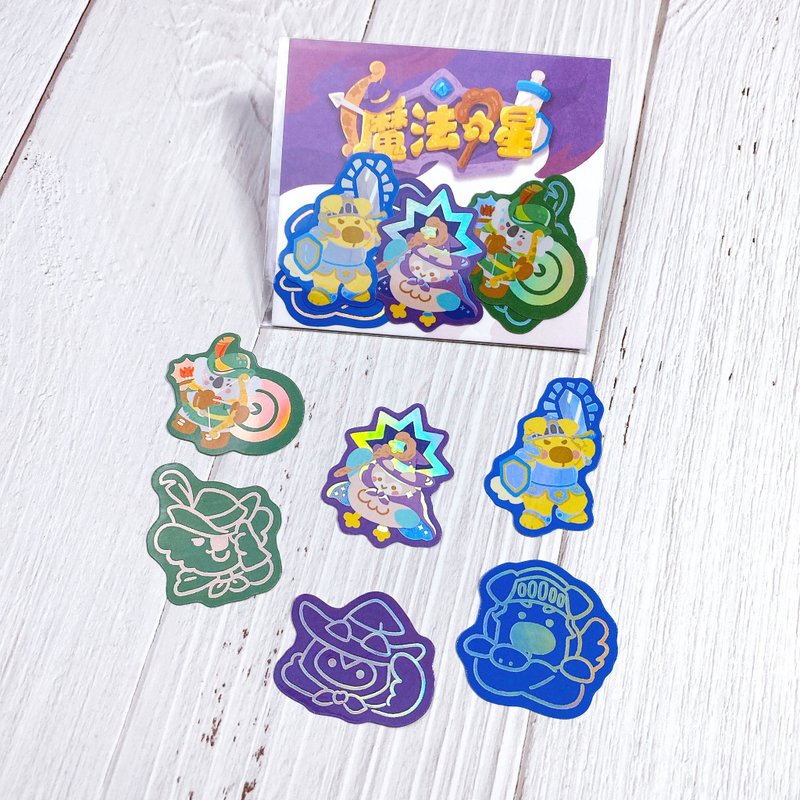 【WUWU Illustrations】Magic Star Laser Sticker Pack - Stickers - Plastic Multicolor