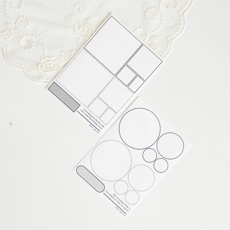 Simple square circle transparent sticker - 貼紙 - 紙 